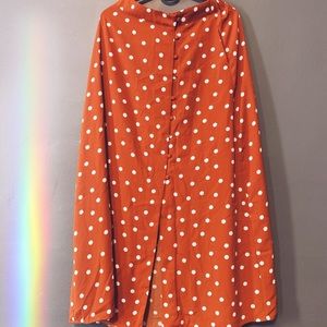Polka Dot Long Button Down Skirt w/ Pockets!